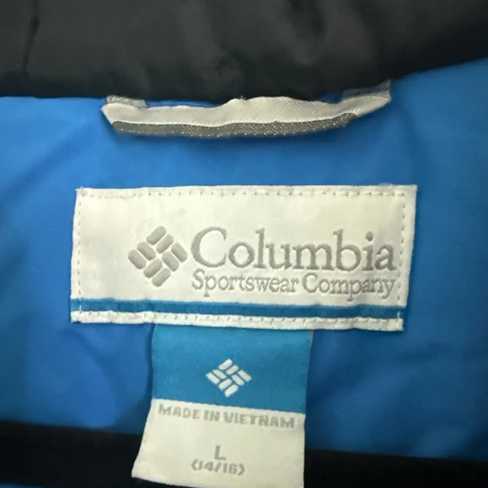 Columbia Sportswear Youth Hooded Jacket L 14-16 Black & Blue Winter‎ Warm coat